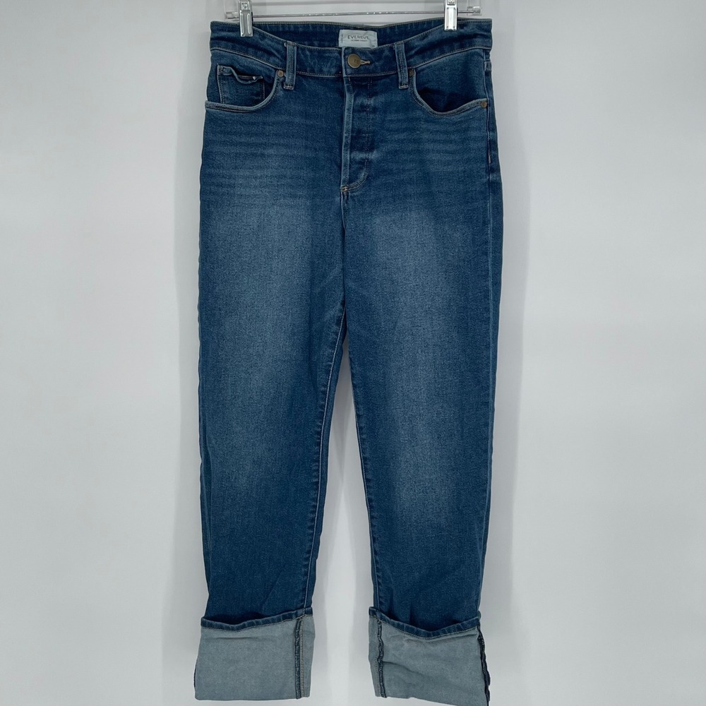EVEREYE The Ever Straight High Rise‎ Jeans Blue Denim Size 29 Cuffed